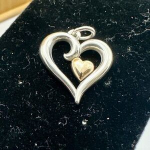 JAMES AVERY Sterling Silver 14K Yellow Gold Joy Of My Heart Pendant Charm; LARGE